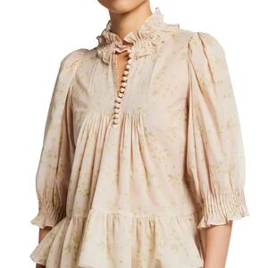 Rebecca‎ Taylor Cream Floral Blouse